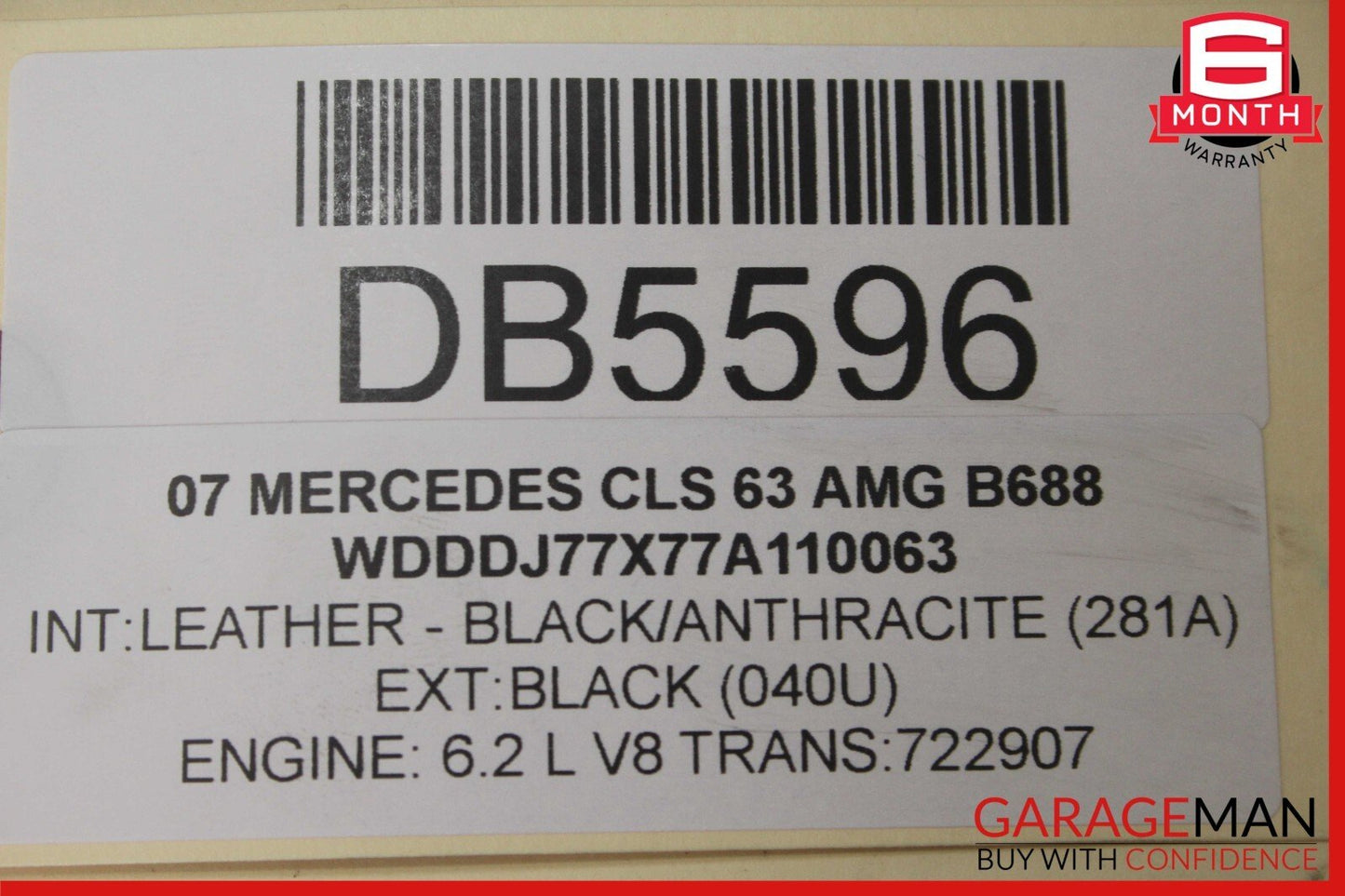 06-11 Mercedes W219 CLS63 AMG CLS55 Rear Left Interior Door Panel Assy Black