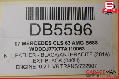 06-11 Mercedes W219 CLS63 AMG CLS55 Rear Left Interior Door Panel Assy Black