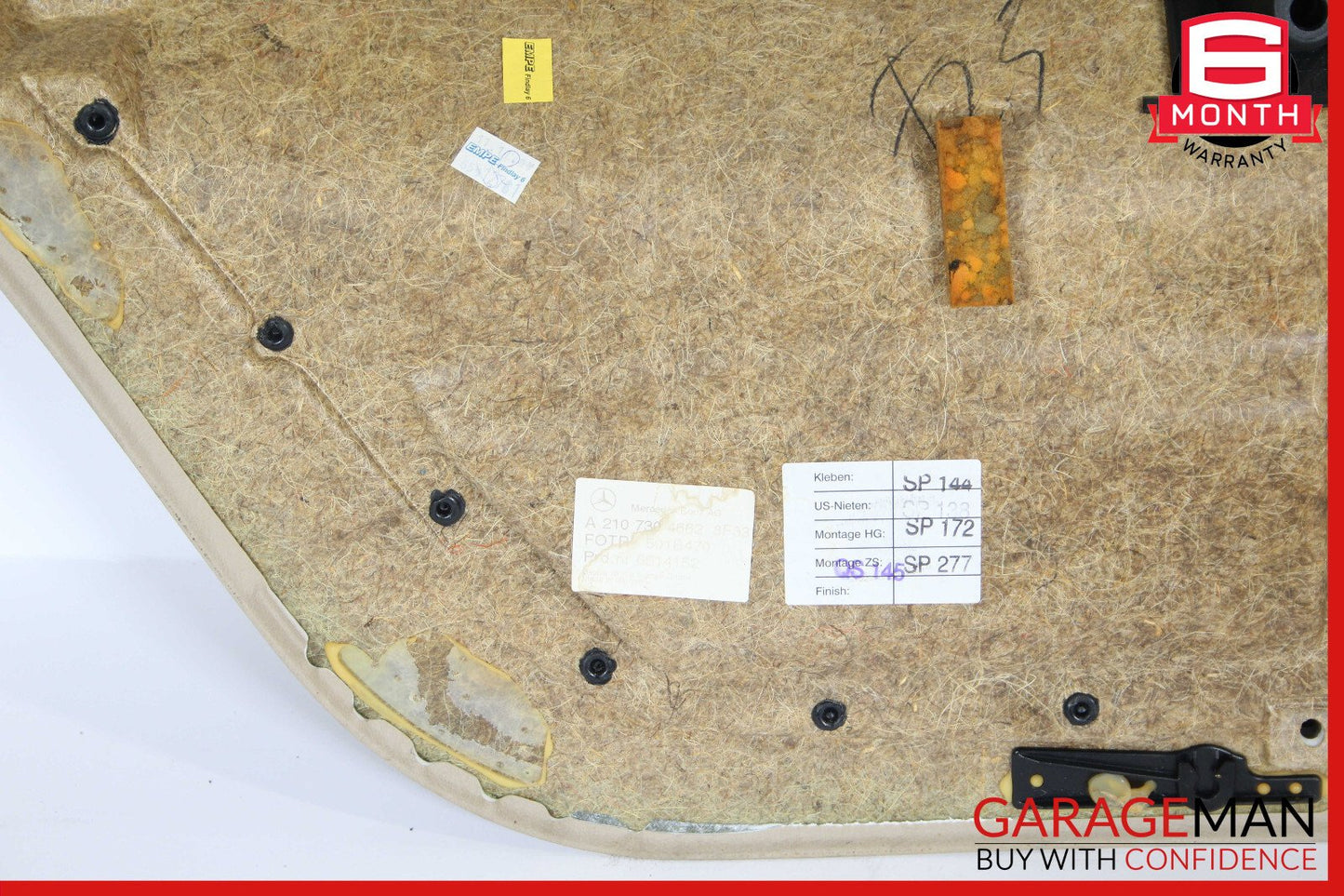 96-03 Mercedes W210 E320 Rear Right Passenger Side Interior Door Panel Trim OEM