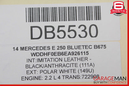 14-16 Mercedes W212 E500 E550 Rear Right Side Interior Door Panel Assy Black