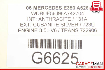 03-11 Mercedes CLS500 E500 Rear Overhead Interior Dome Light Reading Map Gray