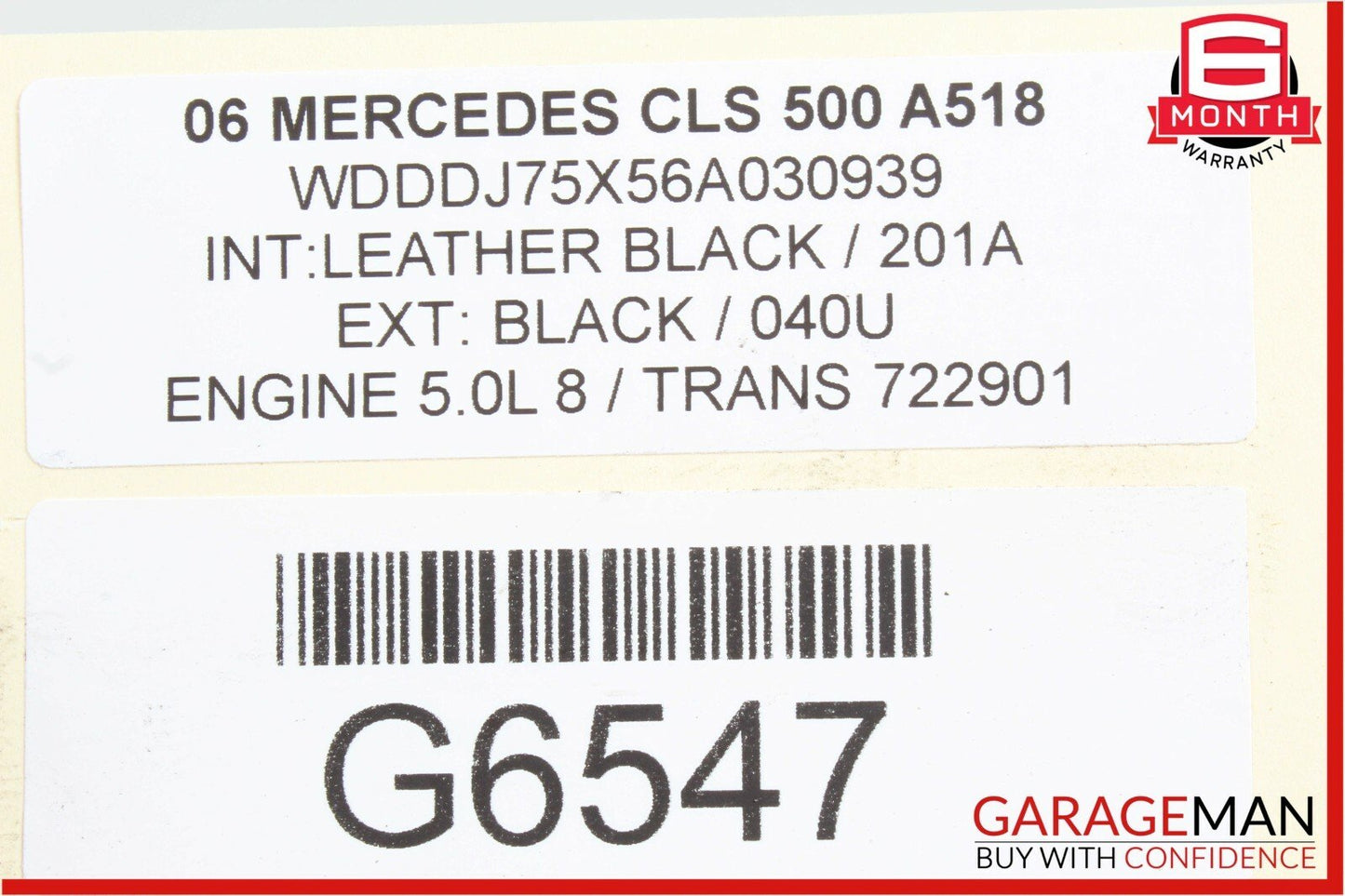 06-11 Mercedes W219 CLS500 Rear Left Side Door Window Regulator Motor Assembly