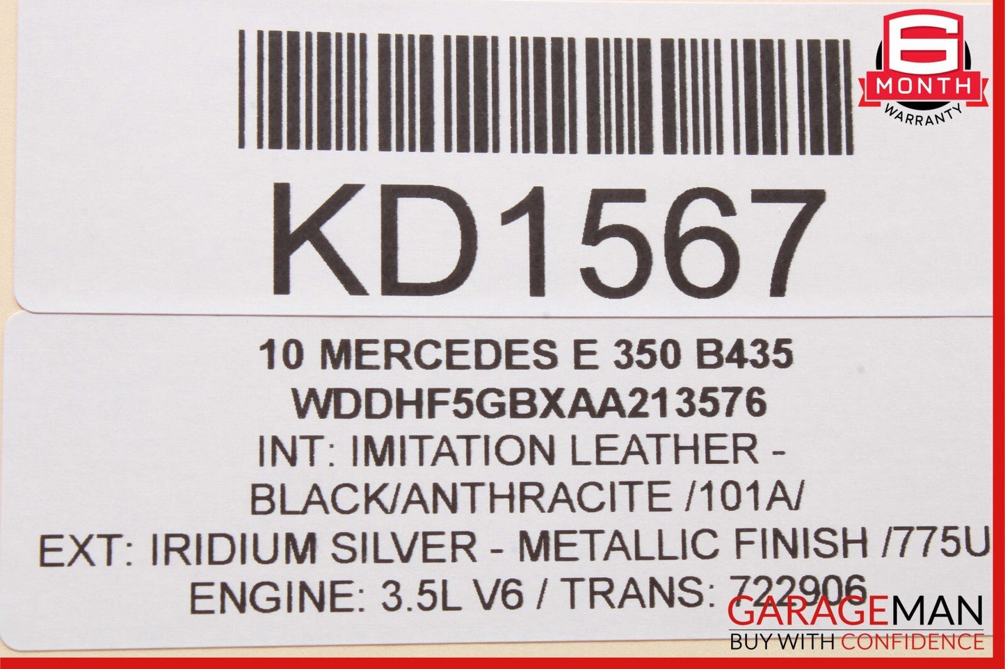 10-16 Mercedes W212 E350 Rear Center Console Ashtray Ash Tray Compartment Black