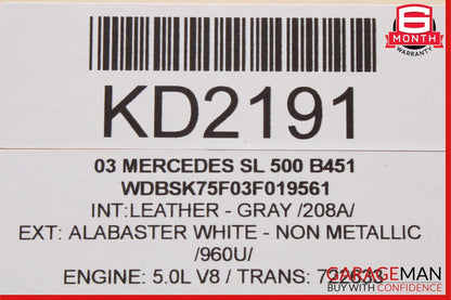 03-12 Mercedes R230 SL550 SL500 SL55 AMG Front Right Side Door Control Module