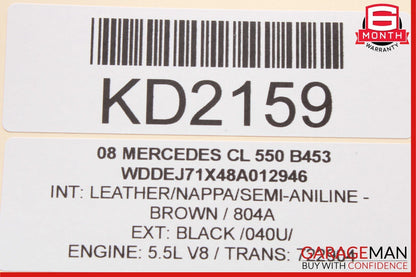 07-13 Mercedes W216 CL550 CL600 CL65 AMG Interior Upper Rear View Mirror Brown