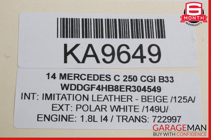 08-16 Mercedes W204 C250 GLK350 Rear Right Door Window Regulator Motor OEM