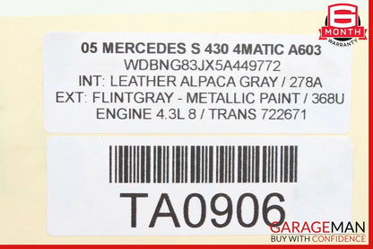 00-06 Mercedes W220 S500 Front Right Passenger Side Seat Track Motor Set of 4 Pc