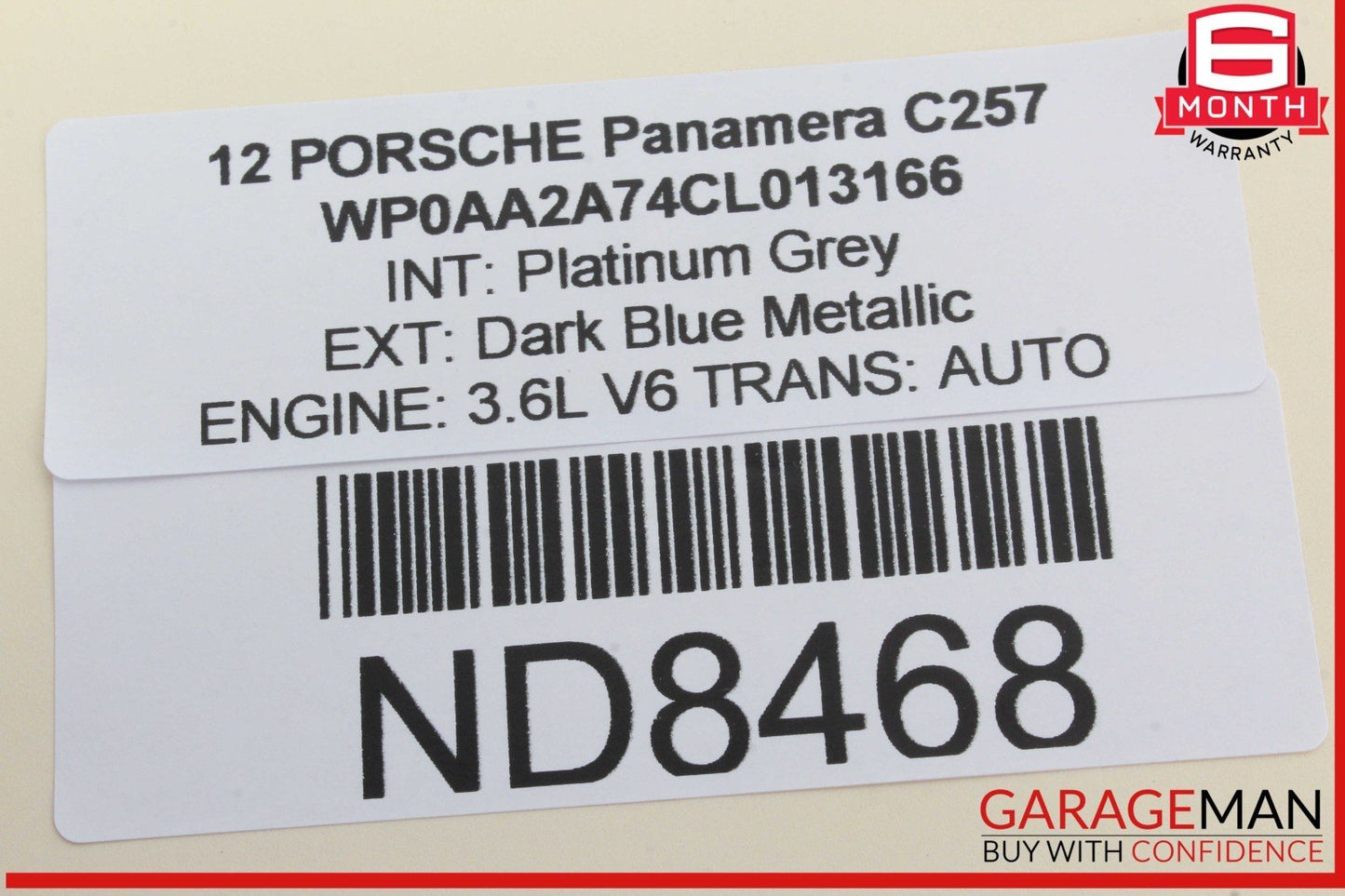 10-16 Porsche Panamera 970 Front Left Driver Side Window Regulator Motor OEM