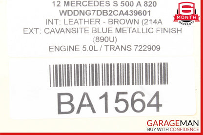 07-13 Mercedes W221 S500 S400 Front Right Door Lock Latch Actuator Keyless Go