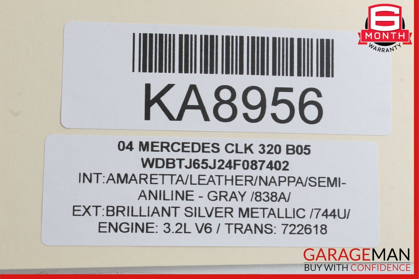 03-12 Mercedes W209 CLK500 E350 SL500 Steering Wheel Airbag Air Bag Grey
