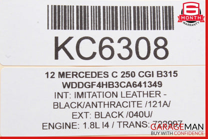 12-14 Mercedes W204 C250 Rear Left Exterior Door Handle Black OEM