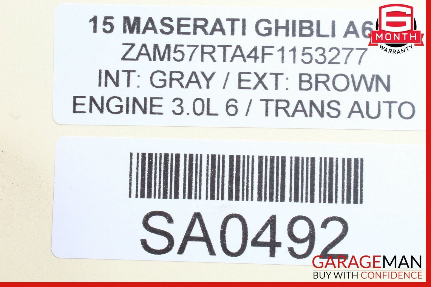 14-17 Maserati Ghibli Rear Right Passenger Side Door Window Regulator Motor OEM