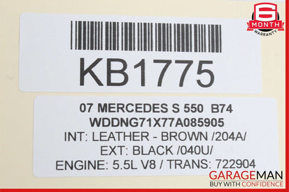 07-14 Mercedes W221 S550 Center Dash Heater Switch Control Panel Assembly OEM