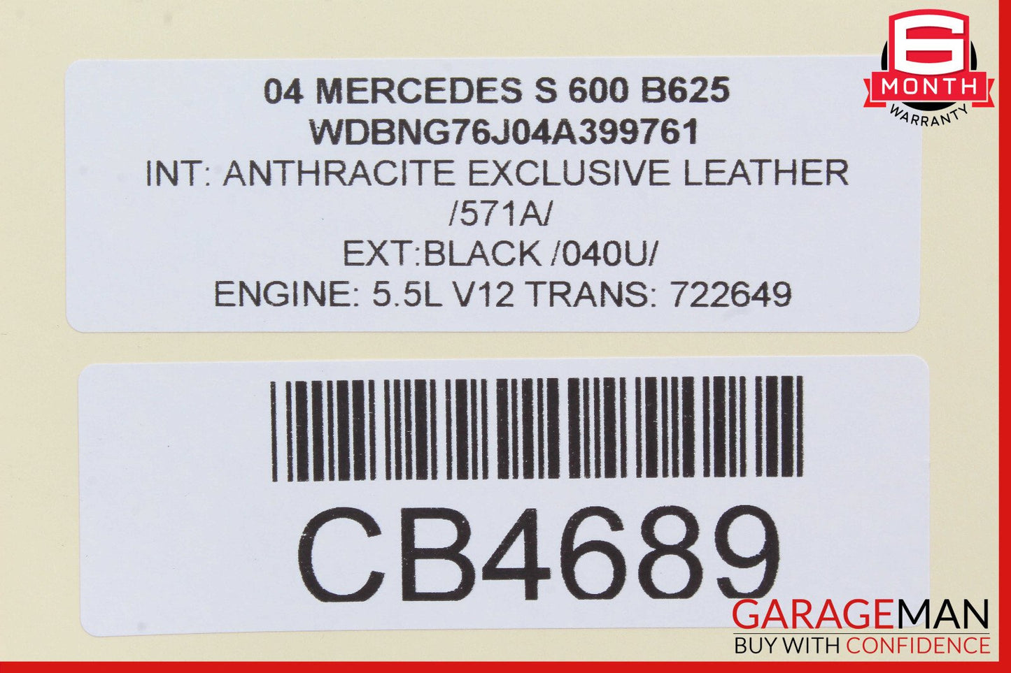 00-06 Mercedes W220 S600 Rear Left Lower Control Arm 1403521205 OEM