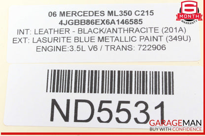 06-12 Mercedes W164 ML350 GL450 Rear AC Heater Climate Control Vent Switch Trim