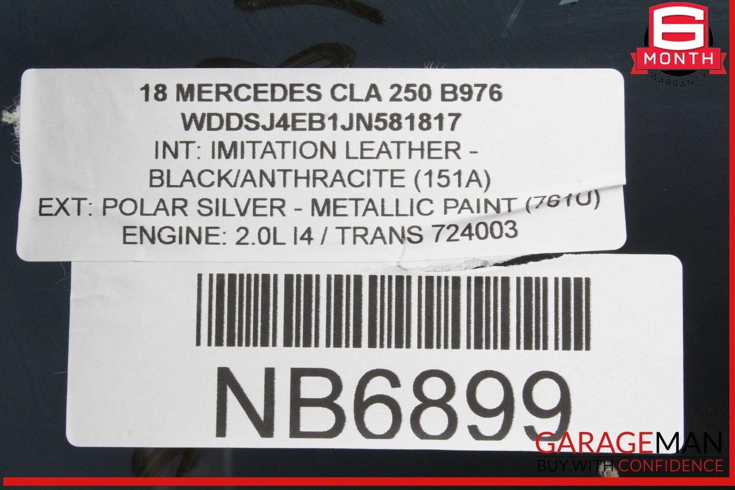 14-18 Mercedes W117 CLA250 Rear Left Driver Side Door Window Glass OEM