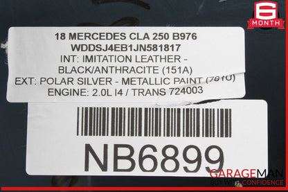 14-18 Mercedes W117 CLA250 Rear Left Driver Side Door Window Glass OEM