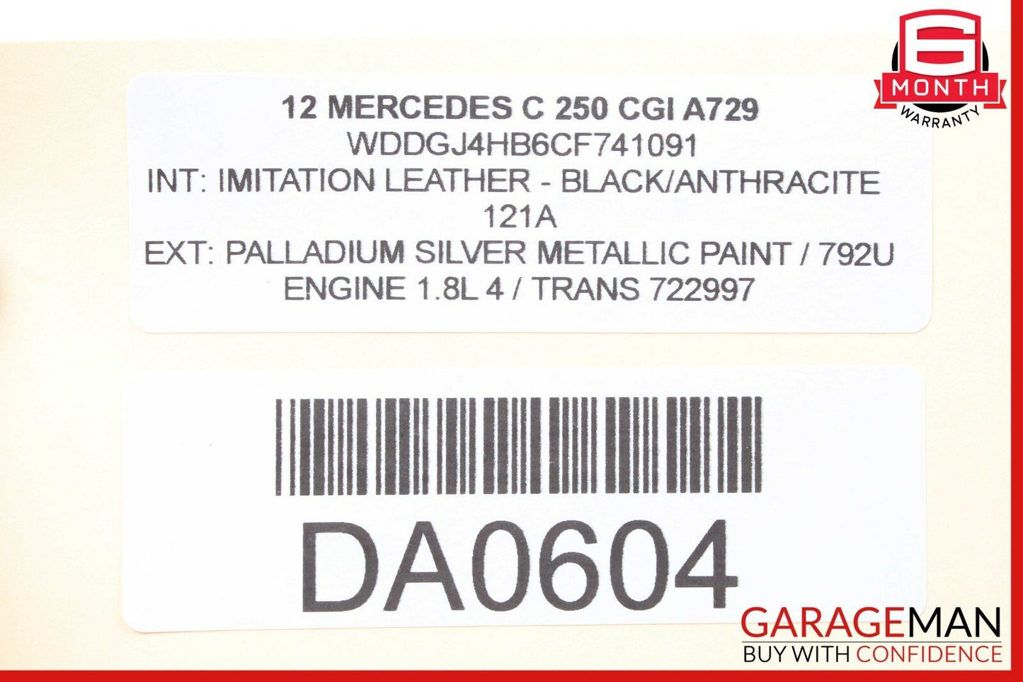 12-15 Mercedes W204 C250 Coupe Pano Panoramic Sunroof Moonroof Motor Power Drive