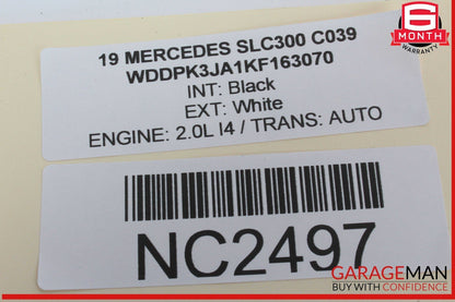 12-20 Mercedes R172 SLC300 SLK350 Rear Left B-Pillar Speaker Cover Black OEM