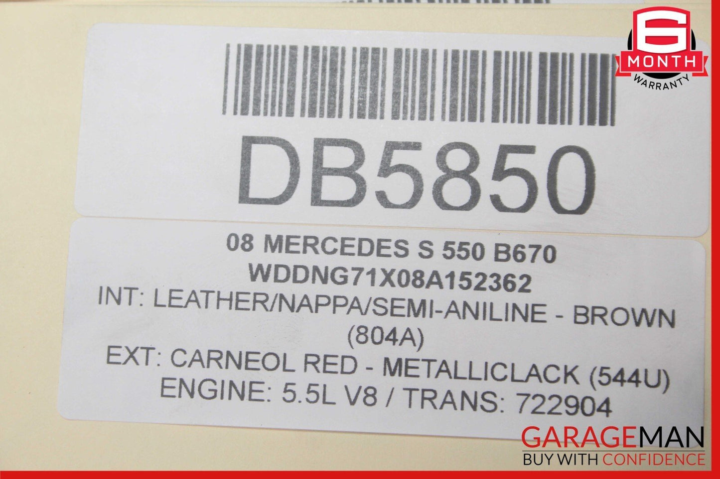 07-13 Mercedes W221 S550 Front Left Side Wing Fender Panel Cover Carneol Red