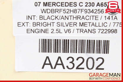 05-07 Mercedes W203 C230 Dashboard Dash Control Switch Panel Bezel Trim Walnut
