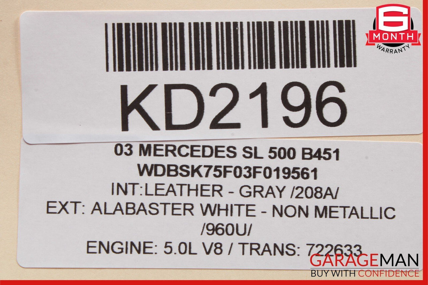03-08 Mercedes R230 SL500 SL550 SL55 Convertible Top Roof Control Module Unit