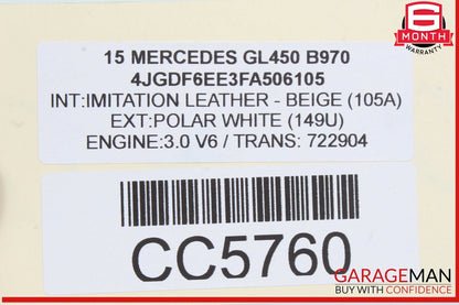 13-19 Mercedes X166 GL450 GL550 GLS550 Front Right Side Fender Panel Cover OEM