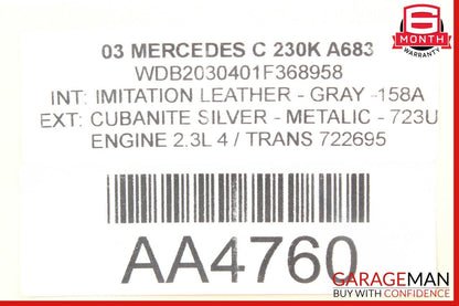 01-07 Mercedes W203 C230 C320 Front Right Side Door Control Module Unit