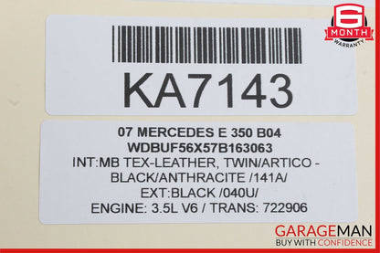 07-09 Mercedes W211 E350 E550 Front Center Bumper Grill Grille Trim Cover Panel