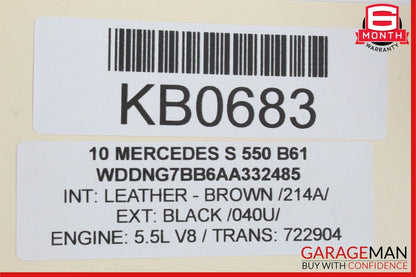 10-13 Mercedes W221 S550 S600 Steering Wheel w/ Paddle Shifters Brown Wood OEM