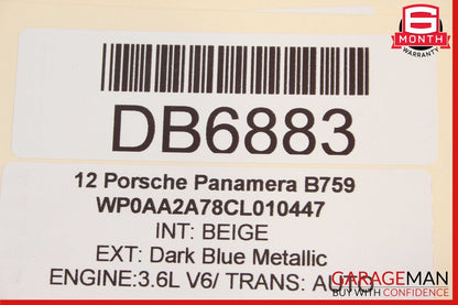 10-16 Porsche Panamera 970 Rear Left Interior Door Panel Trim Cover Assy Beige