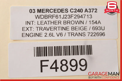 01-07 Mercedes W203 C230 C320 Front Left Driver Side Door Control Module OEM