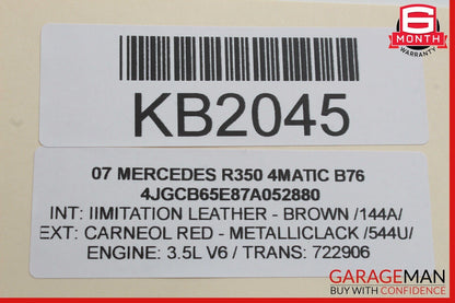 06-12 Mercedes W251 R350 4MATIC Panoramic Sunroof Sun Roof Motor 1648201442 OEM