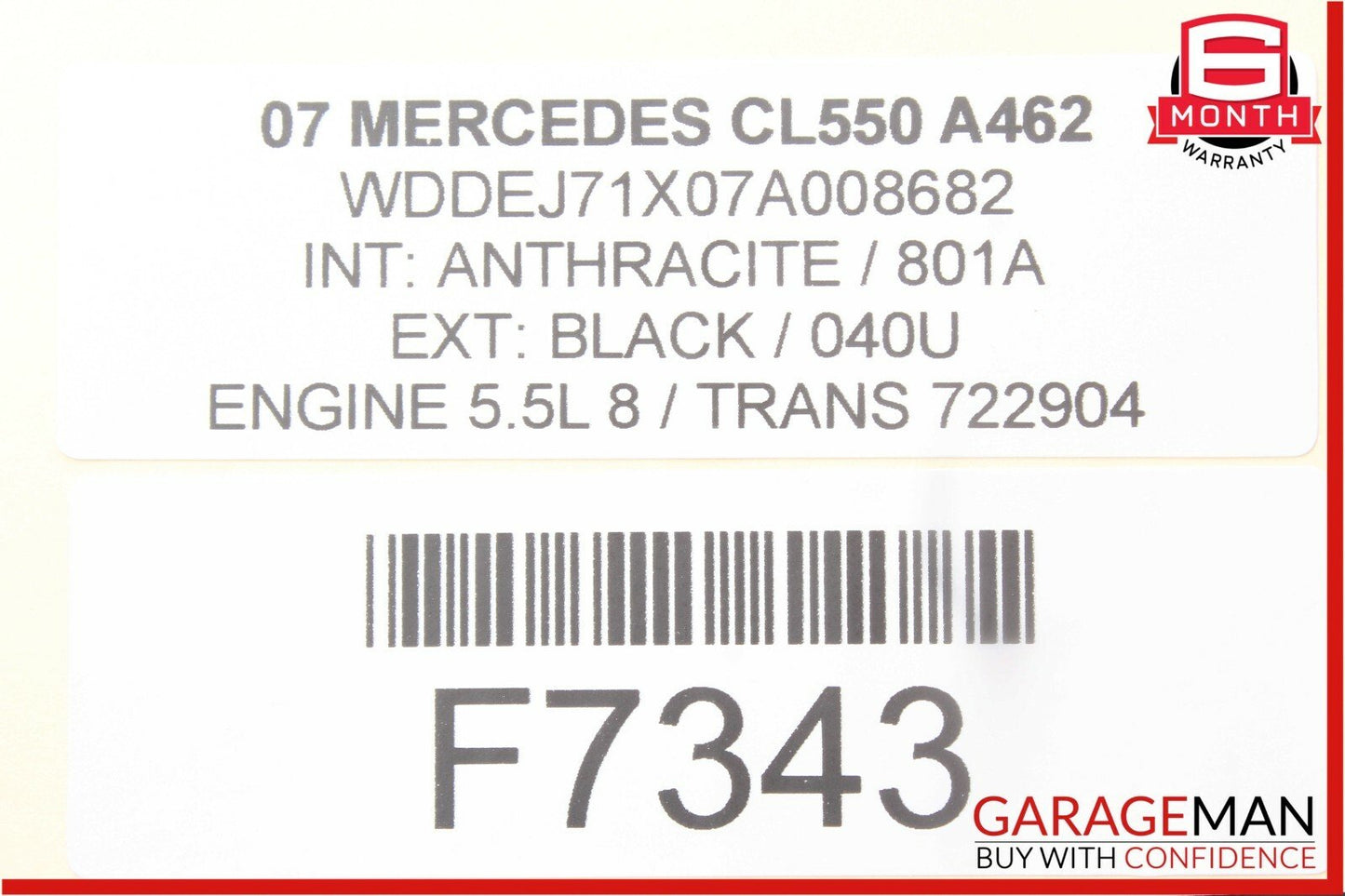 07-14 Mercedes W216 CL550 S450 Steering Column Trim Shroud Cover Black OEM