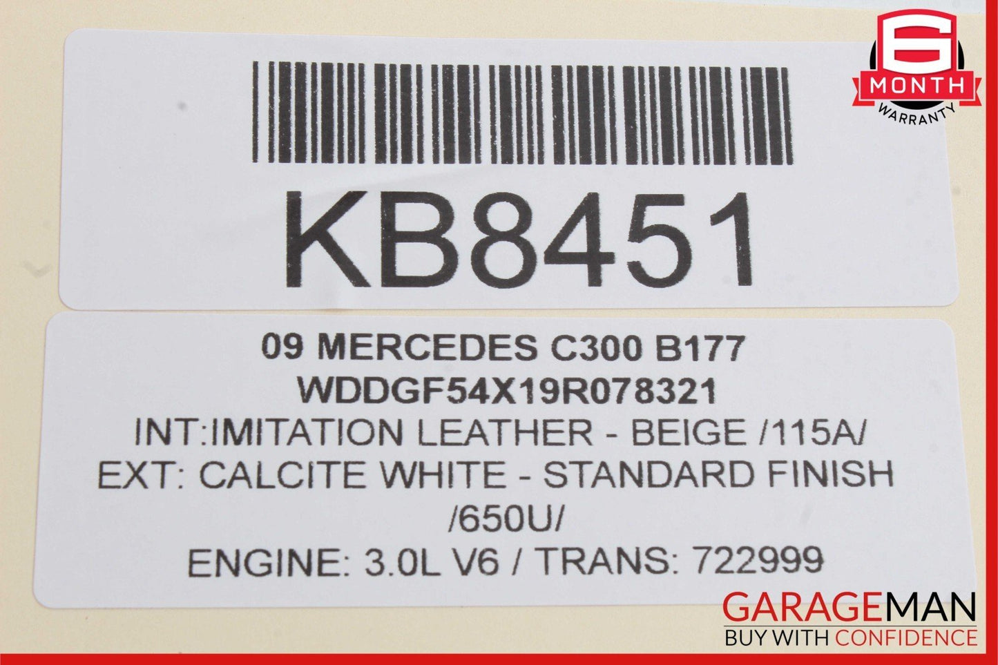08-11 Mercedes W204 C300 C350 Tail Light Lamp Left Driver Side 2048200164 OEM
