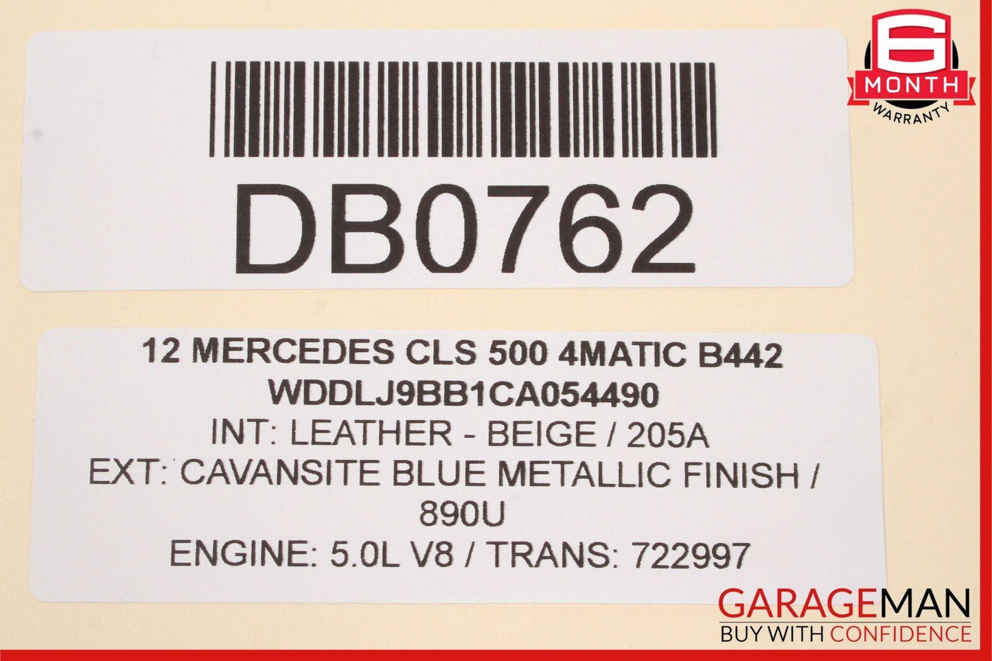 12-16 Mercedes W218 CLS500 Rear Left Side Lower Bottom Seat Cushion Beige OEM