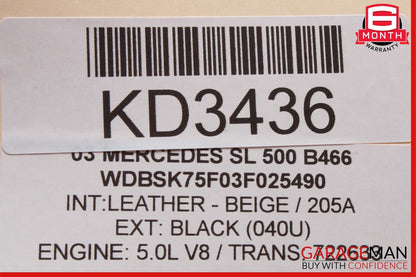 03-12 Mercedes R230 SL500 Convertible Roof Left Main Top Drive Lift Cylinder OEM