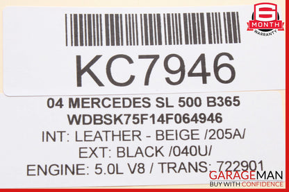 03-08 Mercedes R230 SL500 Right Convertible Roof Catch Latch Lock w/Sensor OEM