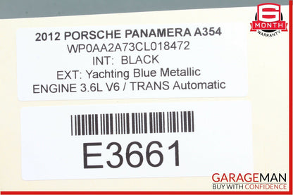 10-13 Porsche Panamera 970 Rear Left Driver Side Complete Interior Door Panel