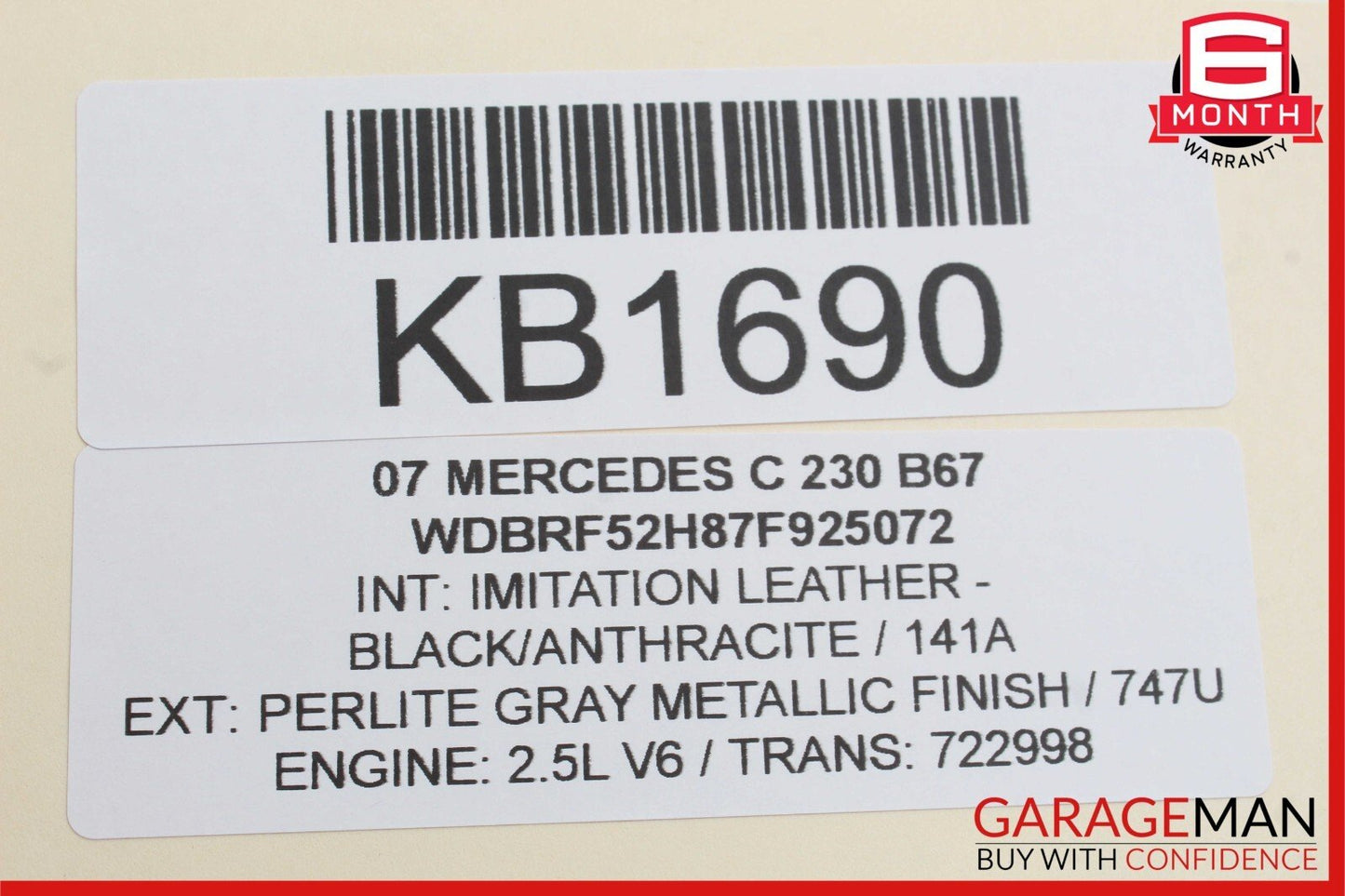 01-07 Mercedes W203 C230 C240 Rear Right Door Control Module 2038202285 OEM