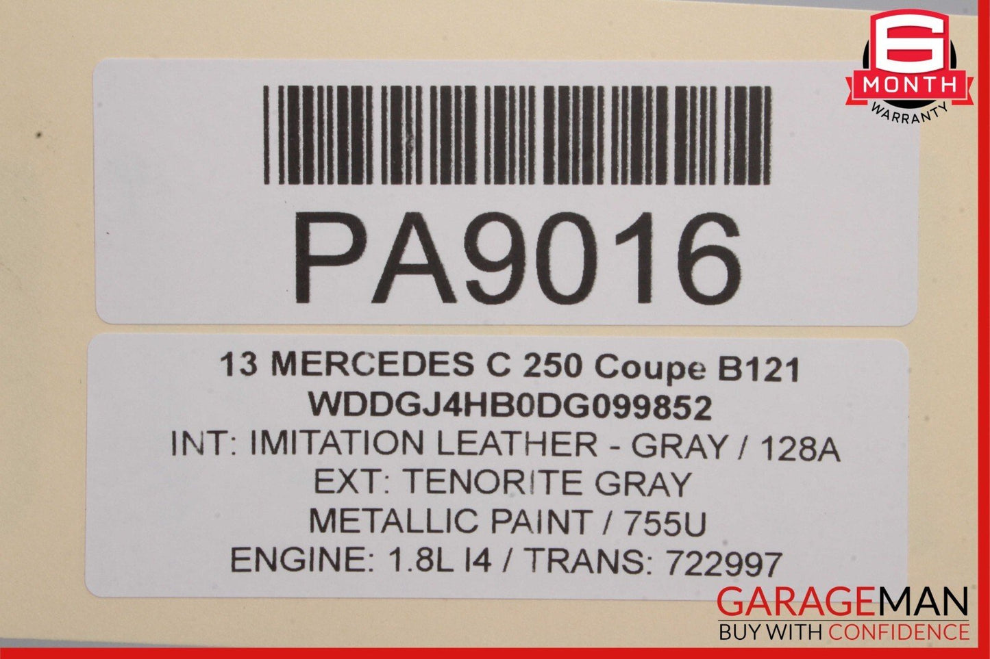 10-17 Mercedes C250 E400 C350 E550 Coupe Center Middle Panoramic Roof Glass