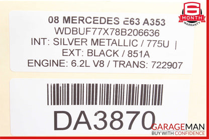 07-15 Mercedes C63 CLS63 E63 AMG Left Side Engine Motor EGR Check Valve