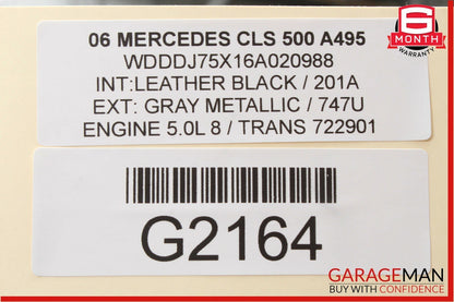 06-08 Mercedes W219 CLS550 Front Left Driver Side Mirror Door Rear View Gray