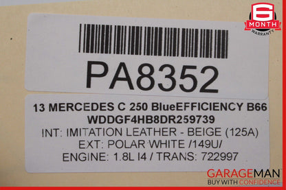 12-14 Mercedes W204 C250 Coupe Sport Left Side Skirt Rocker Moulding Polar White