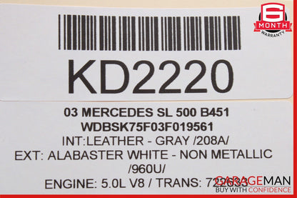 03-06 Mercedes R230 SL500 SL55 Steering Column Combination Switch Assembly Grey