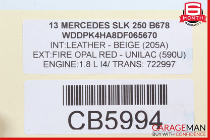 12-20 Mercedes R172 SLK250 Front Right Side Door Window Regulator Motor Unit