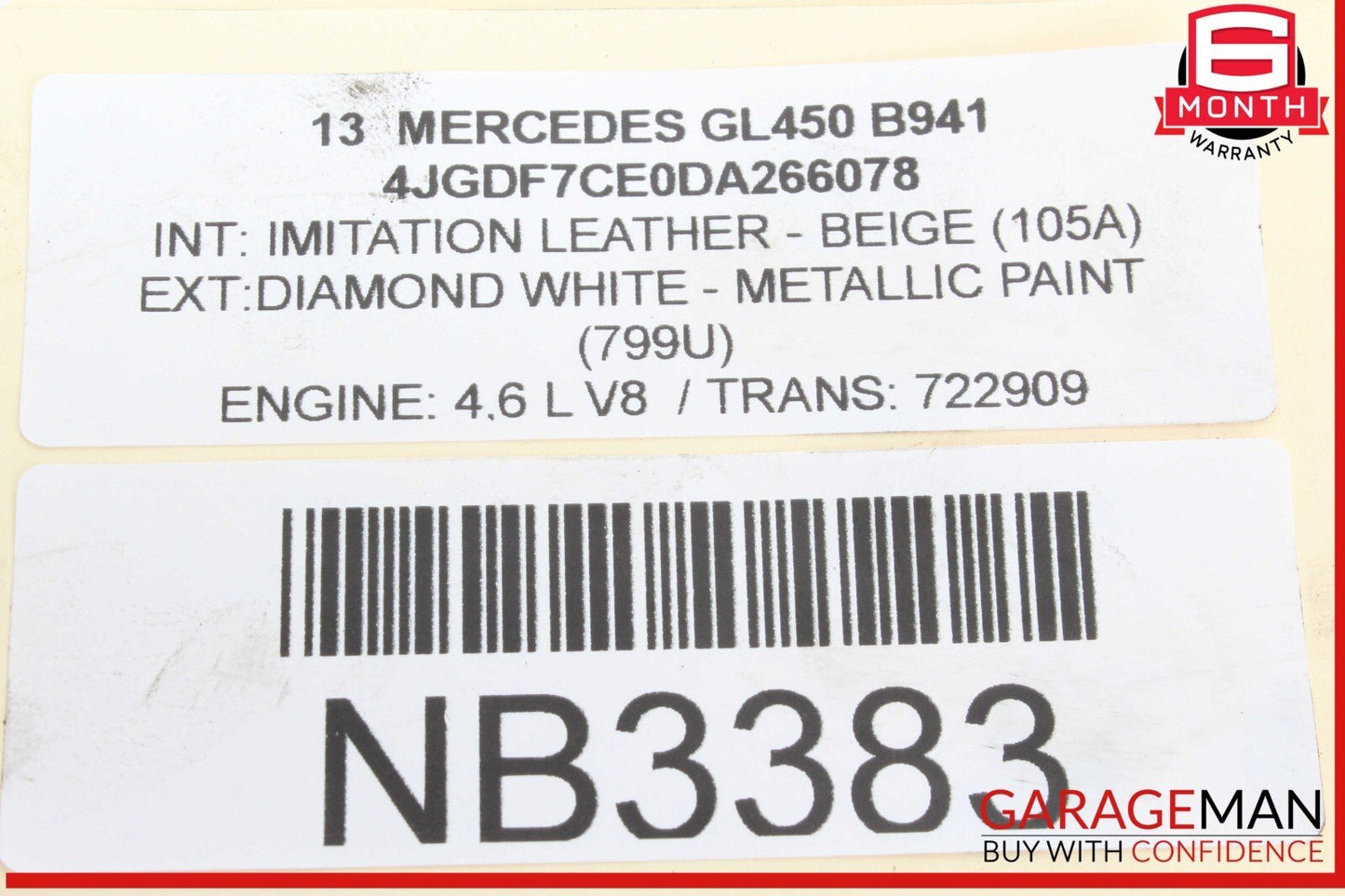 12-13 Mercedes X166 GL450 ML550 4.6L Engine Motor Wire Wiring Harness Wires OEM