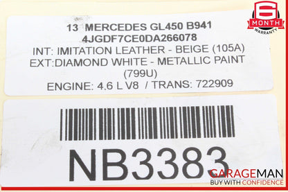 12-13 Mercedes X166 GL450 ML550 4.6L Engine Motor Wire Wiring Harness Wires OEM