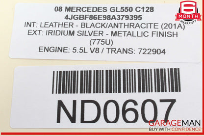 06-13 Mercedes X164 GL550 ML500 Rear Trunk Lid Liftgate Tail Gate Handle OEM