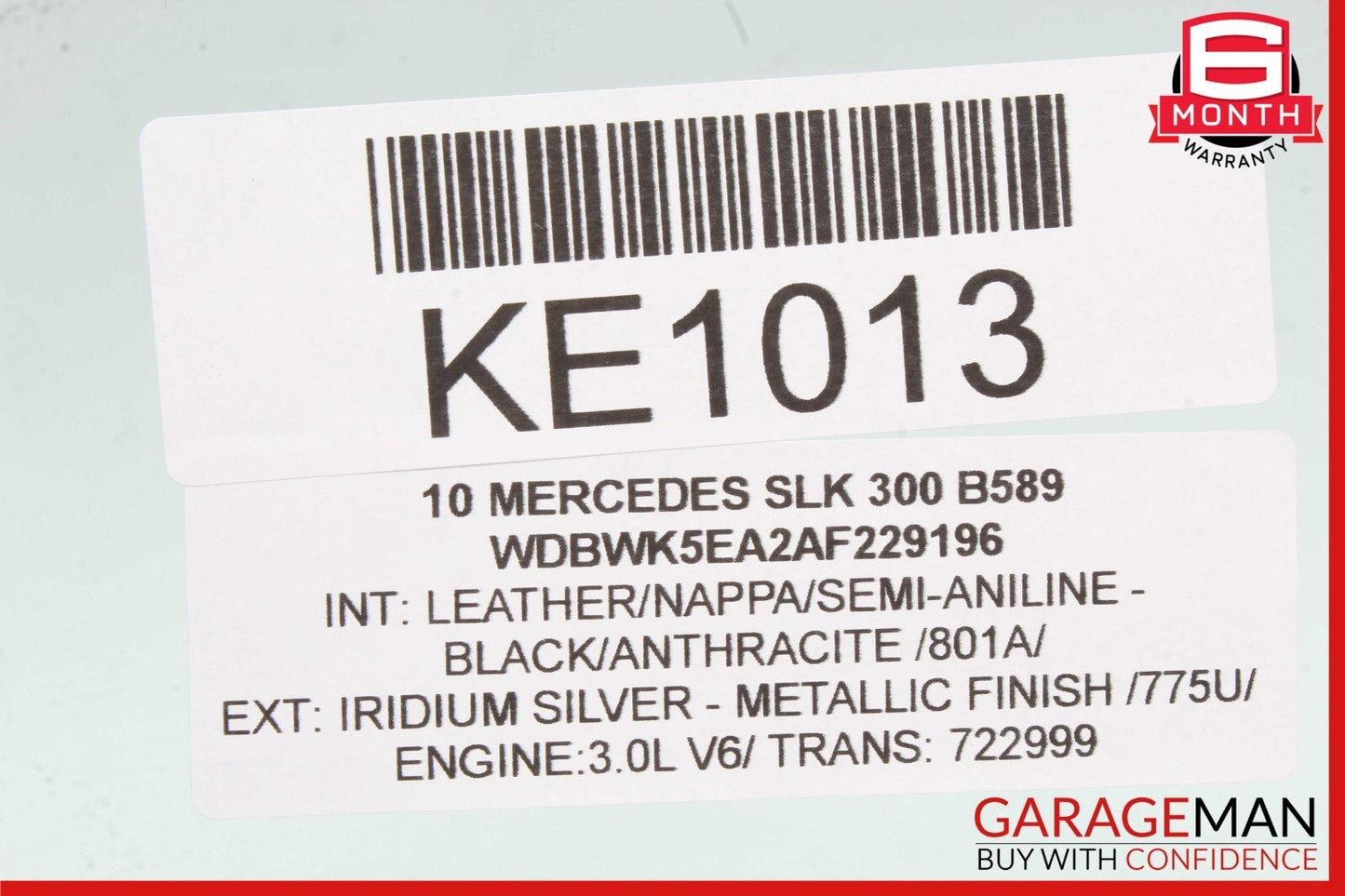 05-11 Mercedes R171 SLK300 SLK350 Rear Left Side Door Quarter Window Glass OEM